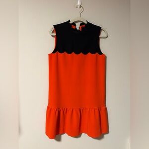 Victoria Beckham for Target Black & Orange Scallop Dress Small